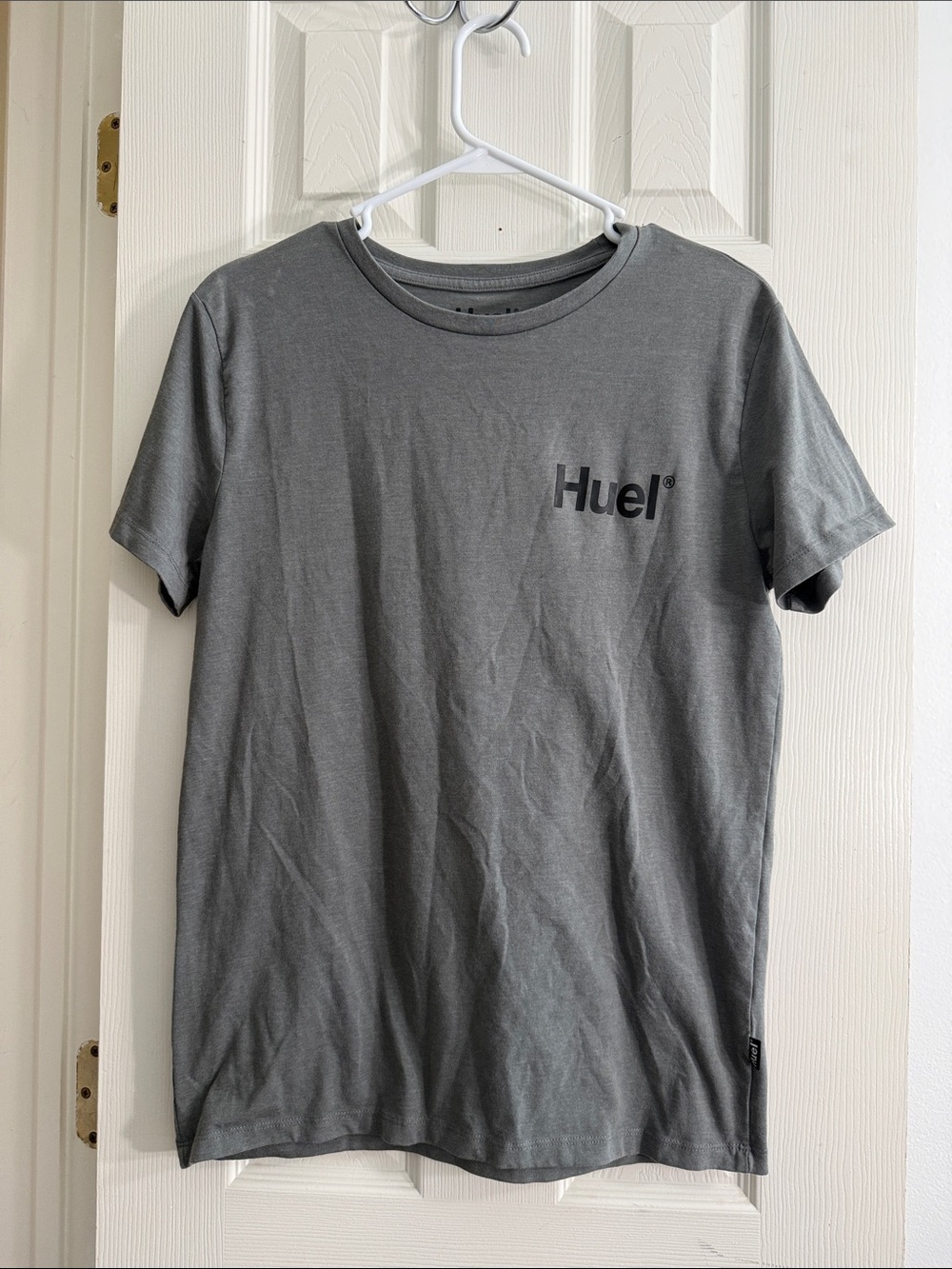 HUE Men's Gray Crewneck Logo Tee